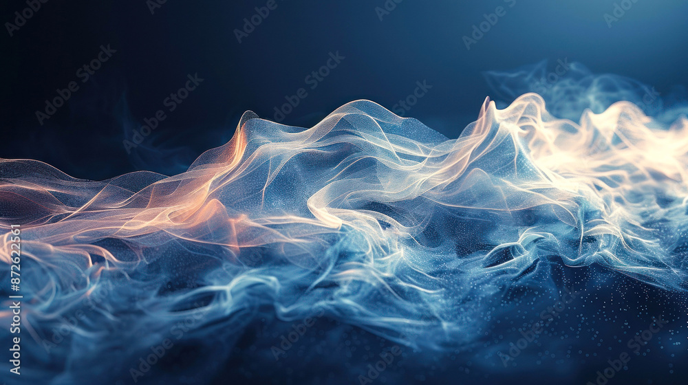 Obraz premium Futuristic landscape of light and color in motion