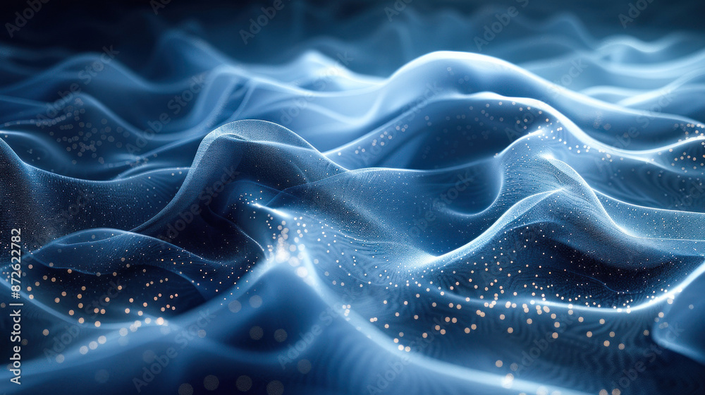 Abstract blue waves with soft luminous particles Abstract blue waves with soft luminous particles