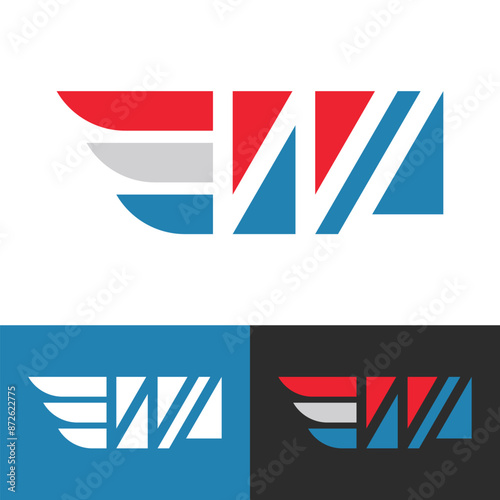 Letter WL logistic logo