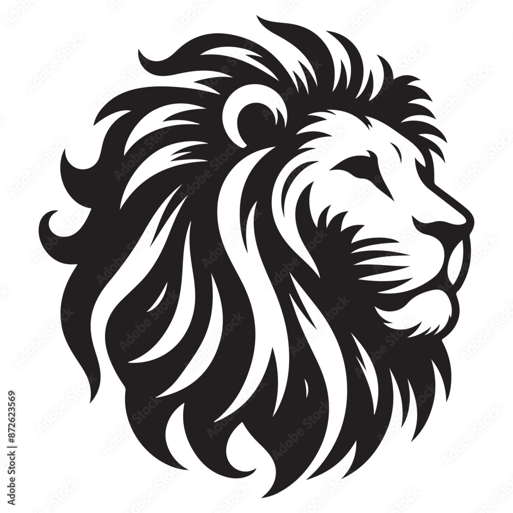 Lion silhouette vector and icon Lion silhouette vector and icon