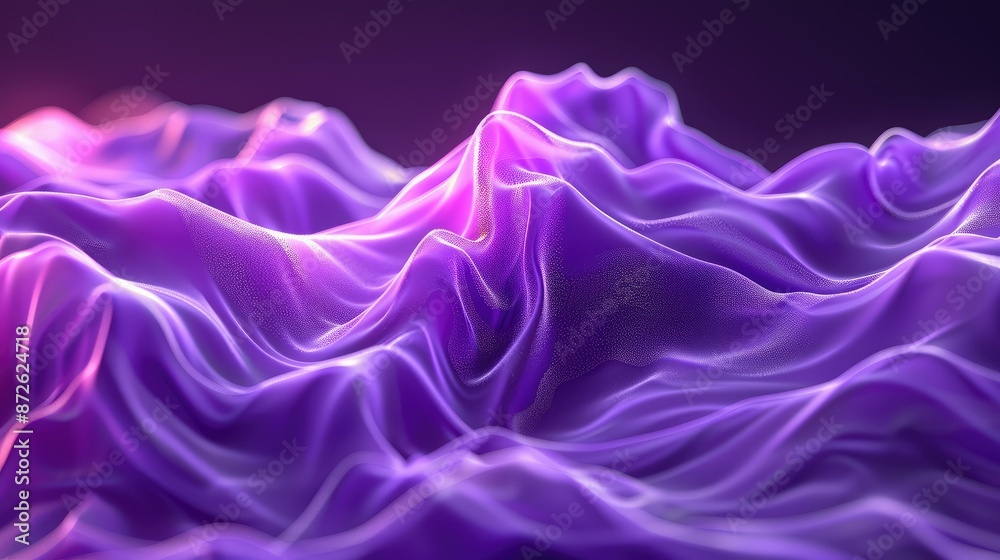 Fototapeta premium Flowing purple waves creating a luxurious and dynamic abstract background