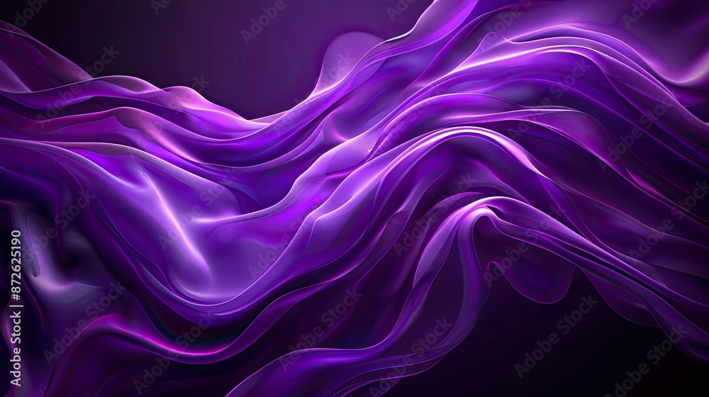 Fototapeta premium Flowing purple waves creating a luxurious and dynamic abstract background