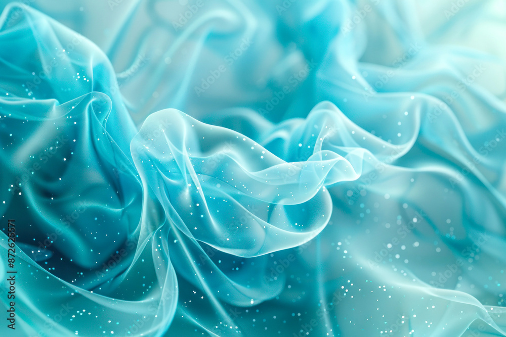 Light blue abstract waves with sparkles, modern art Light blue abstract waves with sparkles, modern art