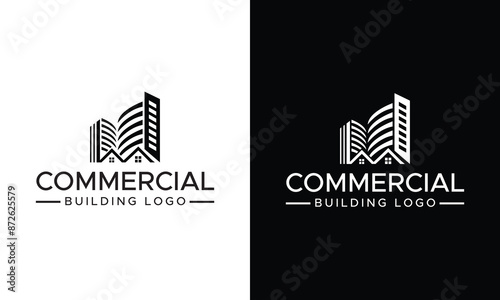 Modern Real Estate Logo Combine a commercial building silhouette with a stylized tree icon in a harmonious color With vector Editable file
