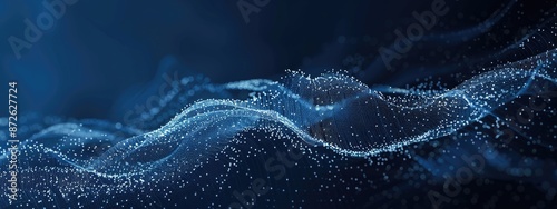 Hologram of digital Abstract three-dimensional growth diagram on the dark blue background
