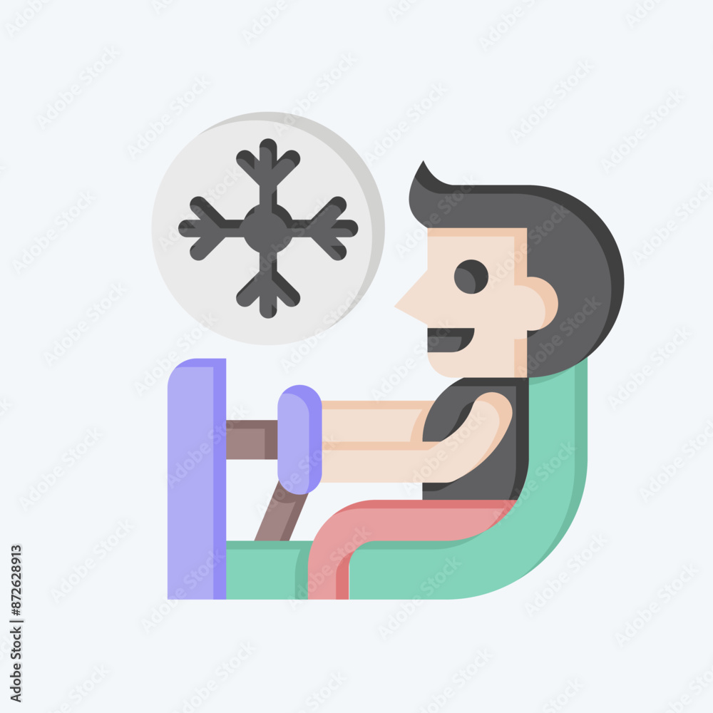 Icon Air Conditioning Diagnosis. related to Car Maintenance symbol. flat style. simple illustration Icon Air Conditioning Diagnosis. related to Car Maintenance symbol. flat style. simple illustration