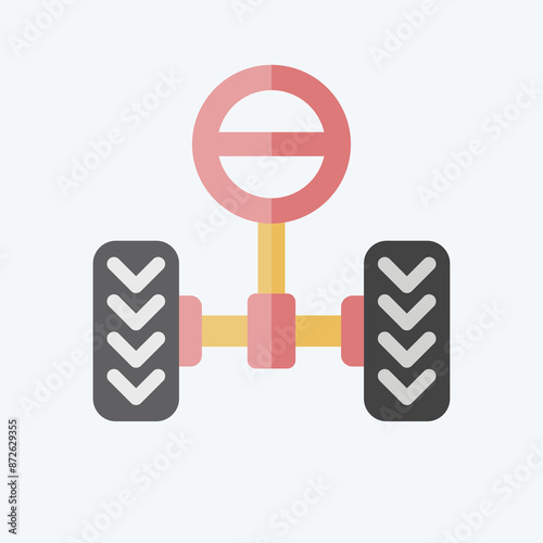 Icon Steering System. related to Car Maintenance symbol. flat style. simple illustration photo