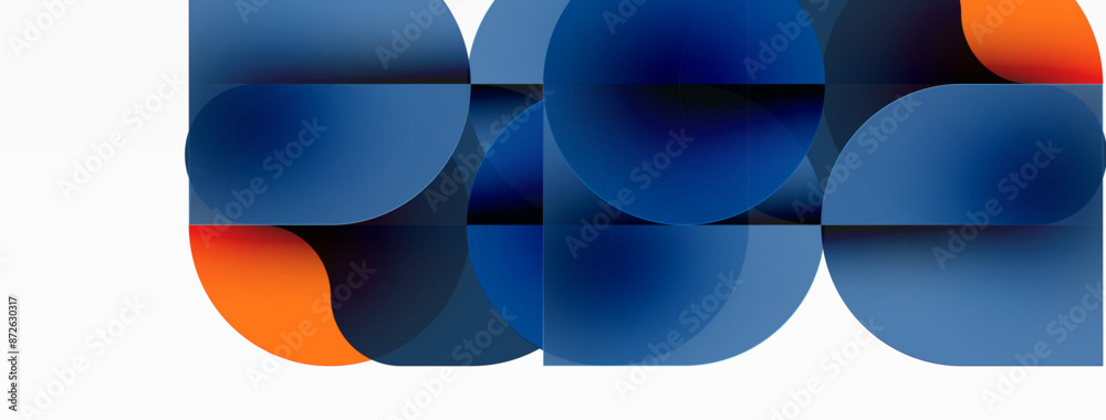 Minimal round shapes geometric abstract background. Circle design. Trendy techno business template for wallpaper, banner, background or landing Minimal round shapes geometric abstract background. Circle design. Trendy techno business template for wallpaper, banner, background or landing