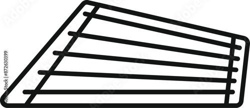 Simple line icon of a gusli, a traditional russian plucked string musical instrument