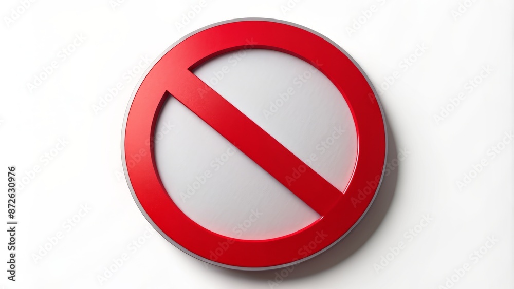 Red circle with a black diagonal slash and white background, prohibiting entry or action, indicating something is strictly forbidden. Red circle with a black diagonal slash and white background, prohibiting entry or action, indicating something is strictly forbidden.