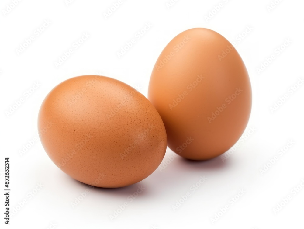 Two Brown Eggs Isolated on White Background Two Brown Eggs Isolated on White Background