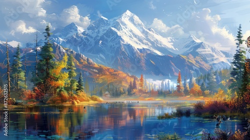 Towering mountains standing in majestic splendor