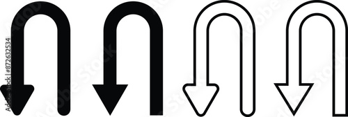 Return arrow or Go Back icon symbol. EPS Vector File
