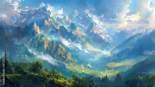 Towering mountains standing in majestic splendor