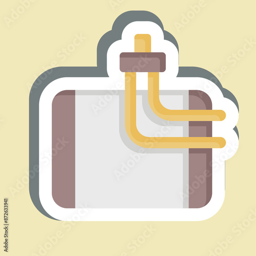 Sticker AC Evaporator. related to Car Maintenance symbol. simple illustration