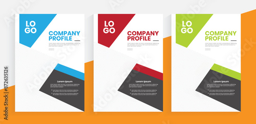 Company profile cover design, Business simple book cover design, Annual report brochure, flyer cover design template, One-page handbook template.