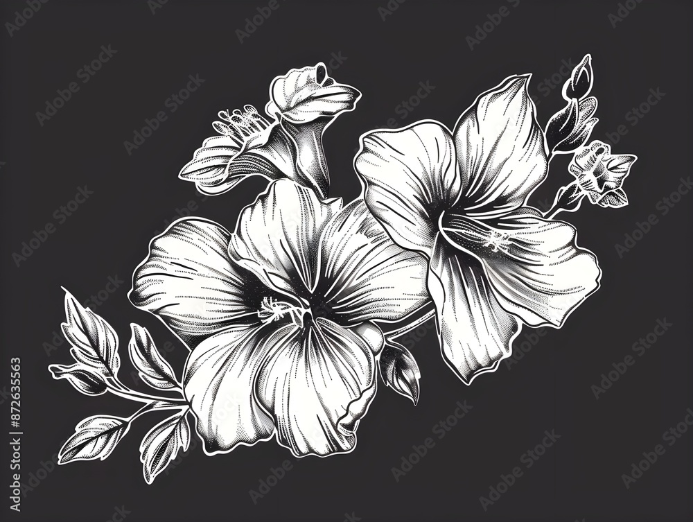 Obraz premium black and white flower