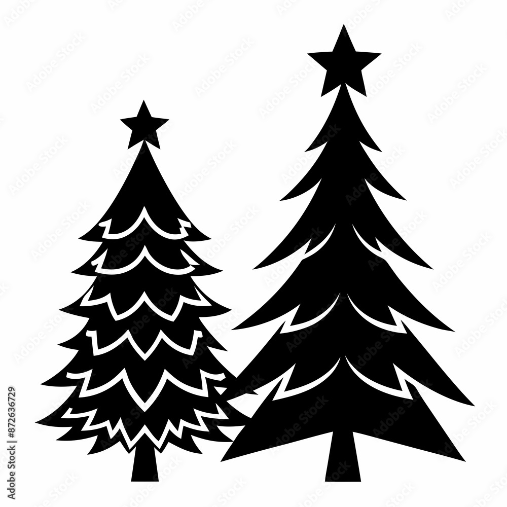 christma tree black vector silhouette christma tree black vector silhouette