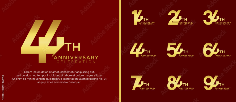 anniversary logo style set with gold color can be use for celebration moment anniversary logo style set with gold color can be use for celebration moment
