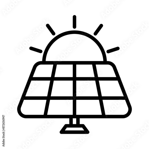 Solar Panel Icon - Outline Icon, Editable Stroke, Suitable for Web, UI, Mobile Application