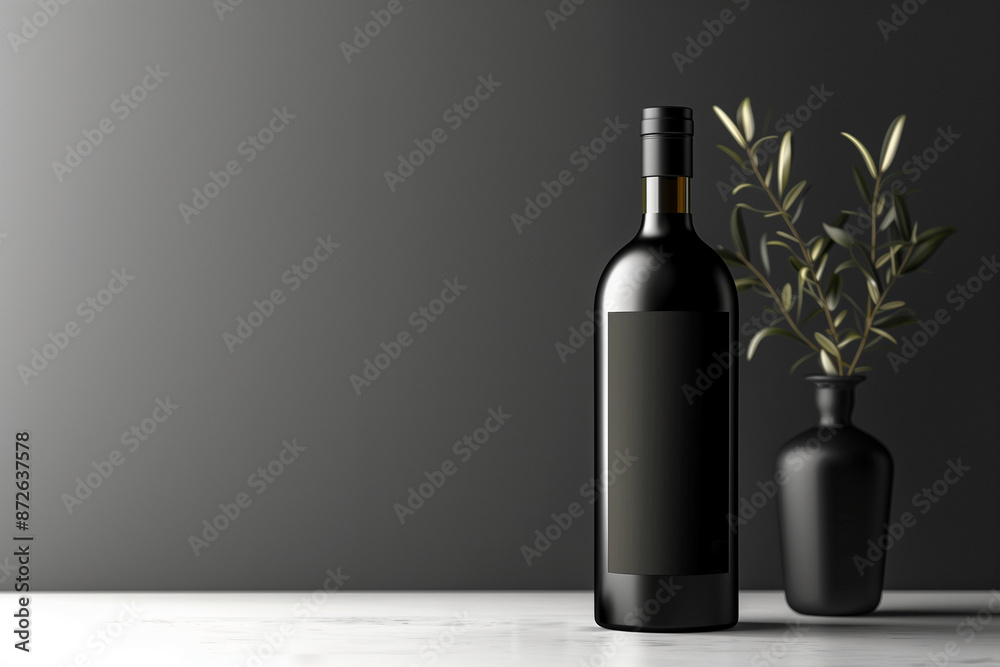 wine bottle and glass wine bottle and glass