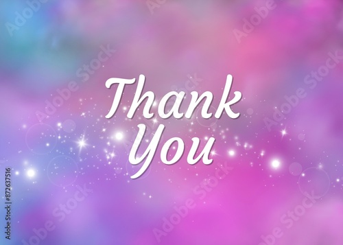 thank you banner with white sparkles 