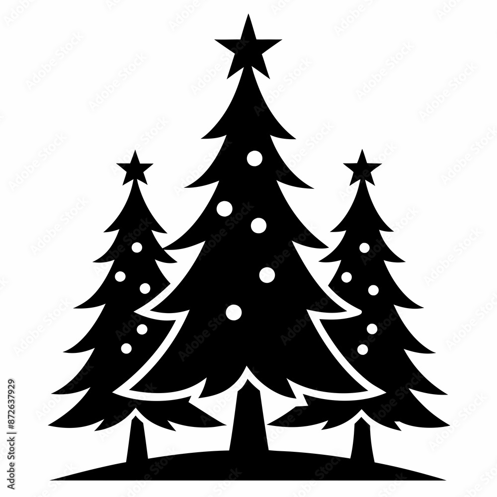 christma tree black vector silhouette christma tree black vector silhouette