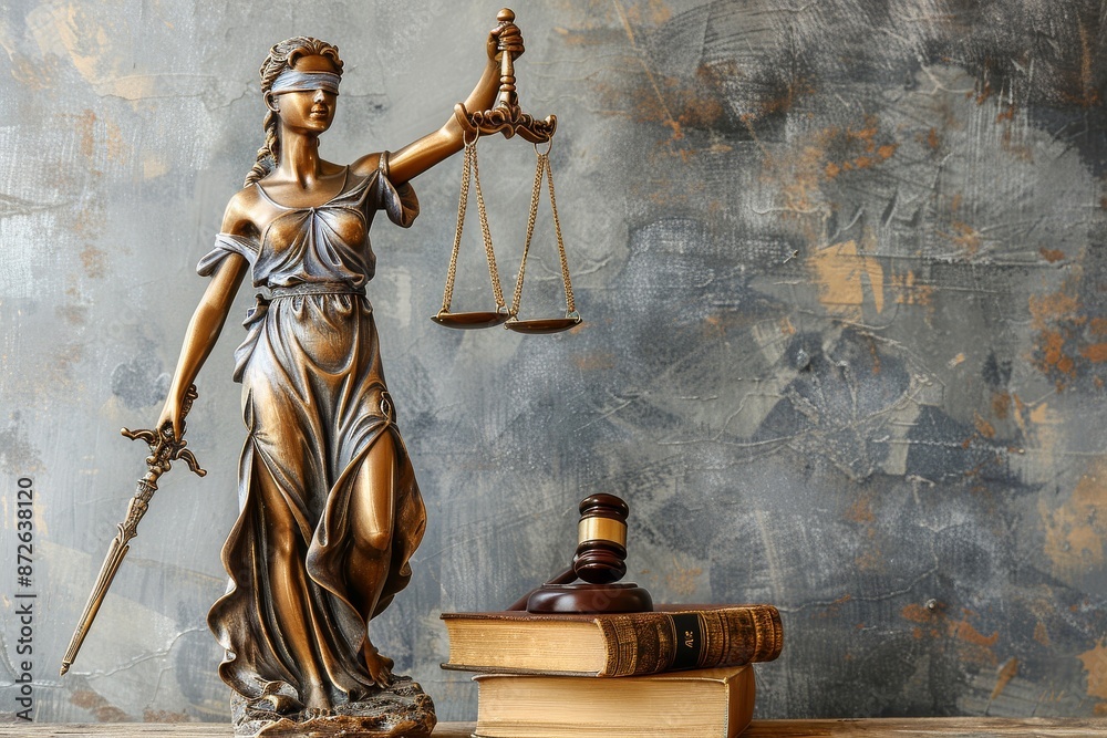 A Lady Justice Statue With a Gavel and Book A Lady Justice Statue With a Gavel and Book