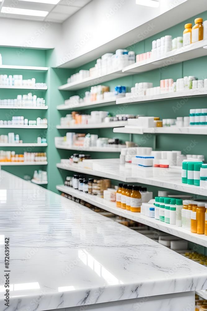 counter top with pharmacy