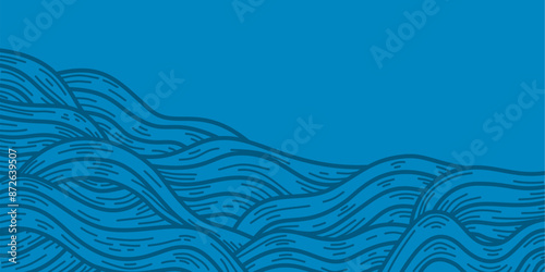 abstract Ocean Waves background. wave ocean background. abstract sea ripple, doodle wavy line background. sea and ocean ripple water background.	