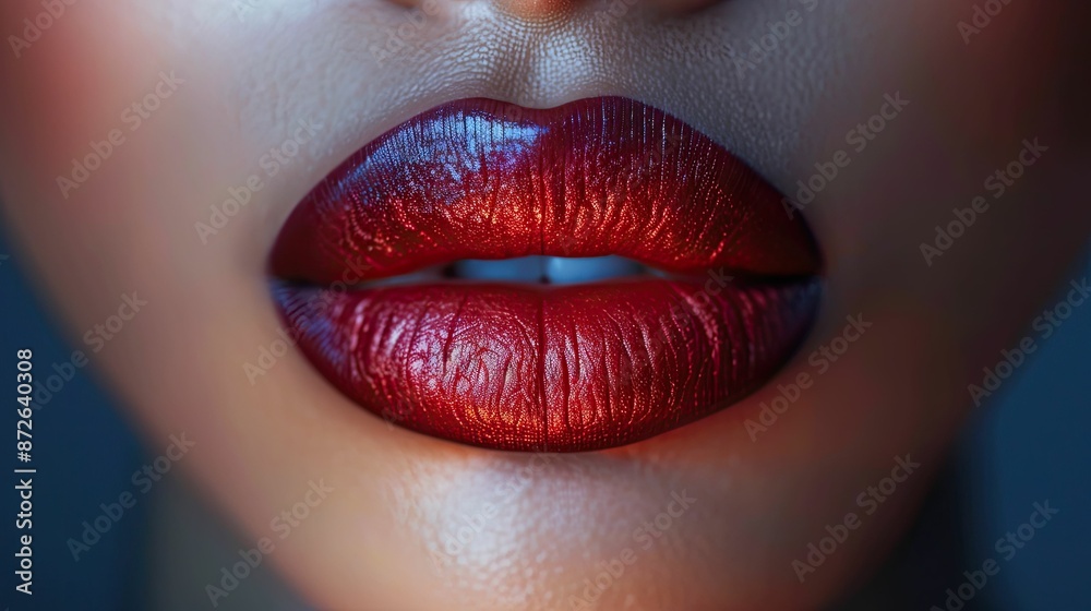 Lips colored in ombre: from dark to light shade Lips colored in ombre: from dark to light shade