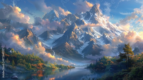 Towering mountains standing in majestic splendor