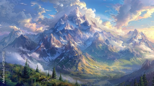 Towering mountains standing in majestic splendor