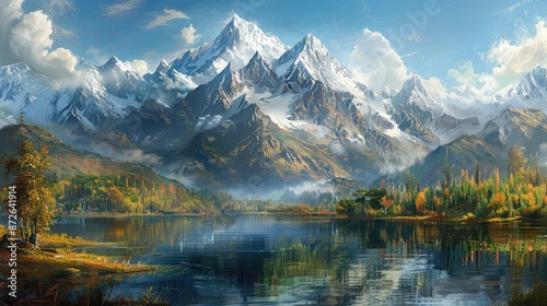 Towering mountains standing in majestic splendor