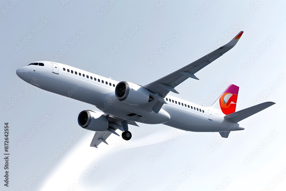 An airplane with an isolated background as a concept for traveling An airplane with an isolated background as a concept for traveling