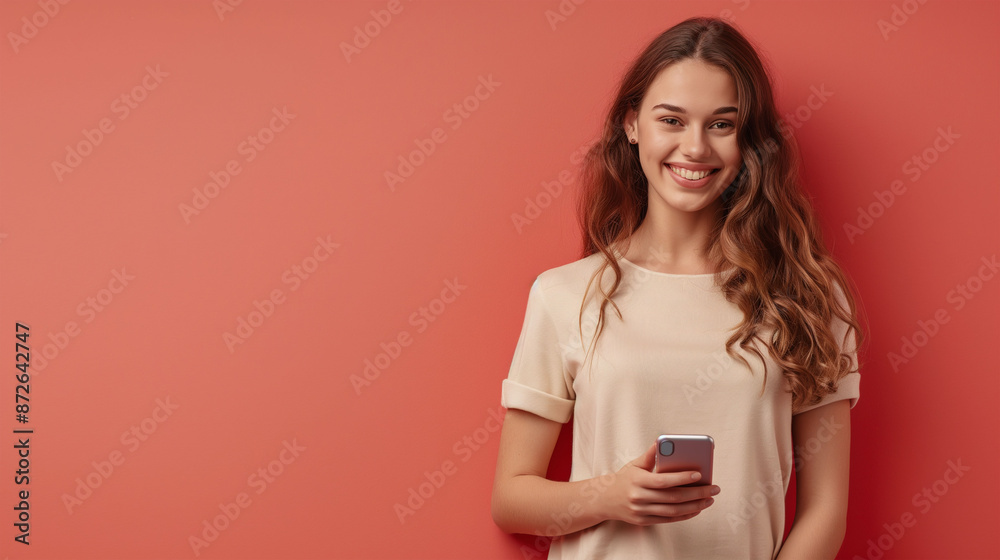 Portrait of a smiling young woman using smart phone Portrait of a smiling young woman using smart phone
