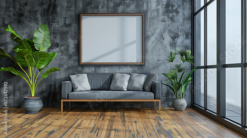 Modern living room with whi...