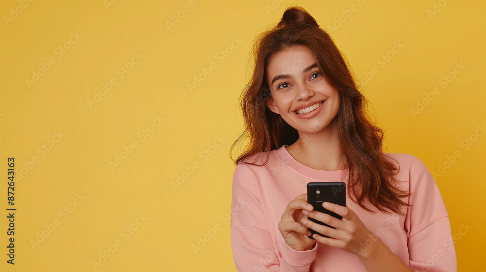 Portrait of a smiling young woman using smart phone Portrait of a smiling young woman using smart phone