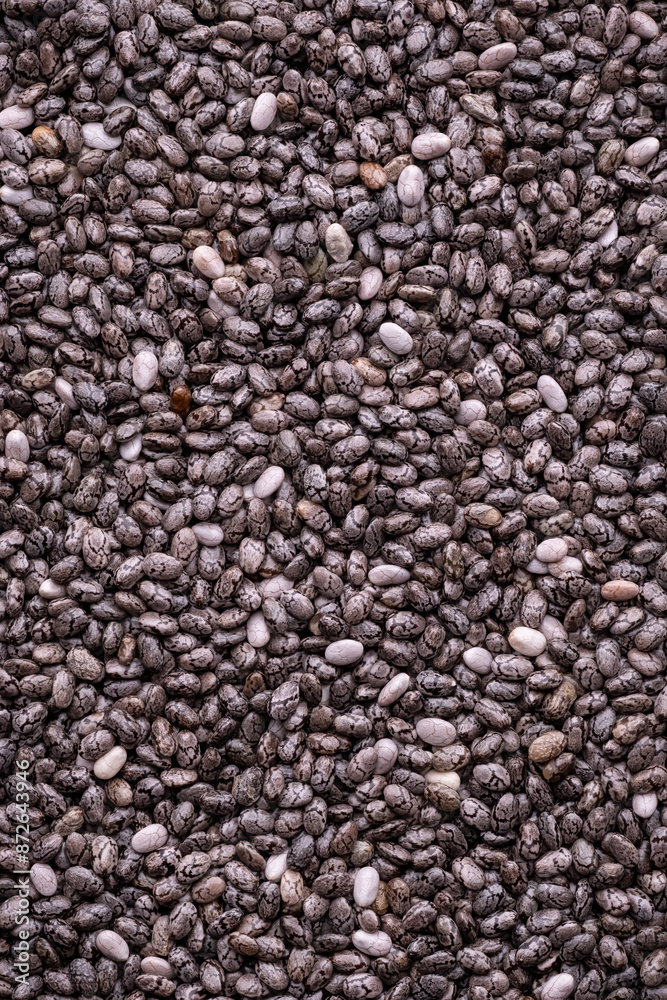 Top view of dry chia seeds Top view of dry chia seeds