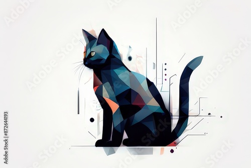 an ai generated image, Creative Cat Head Illustration