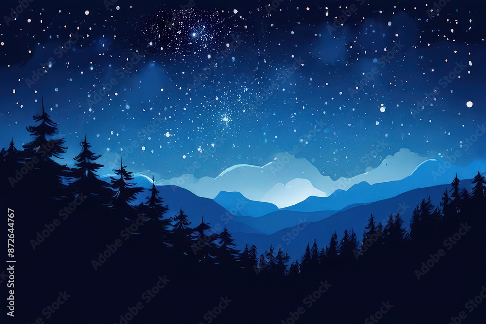 Naklejka premium an ai generated image, The night sky with the Milky Way clearly visible,