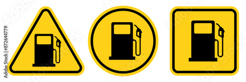 Gas pump station icons. Pump petrol symbols. Fuel gasoline station sign. Fuel pump logo. Vector illustration.