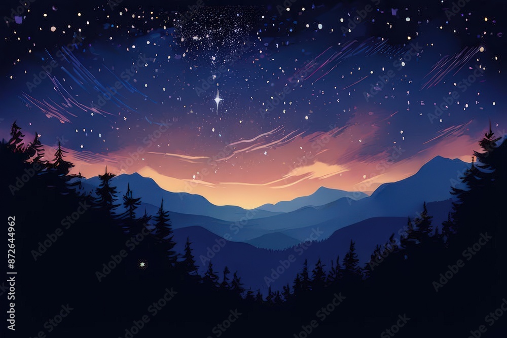 an ai generated image, The night sky with the Milky Way clearly visible, an ai generated image, The night sky with the Milky Way clearly visible,