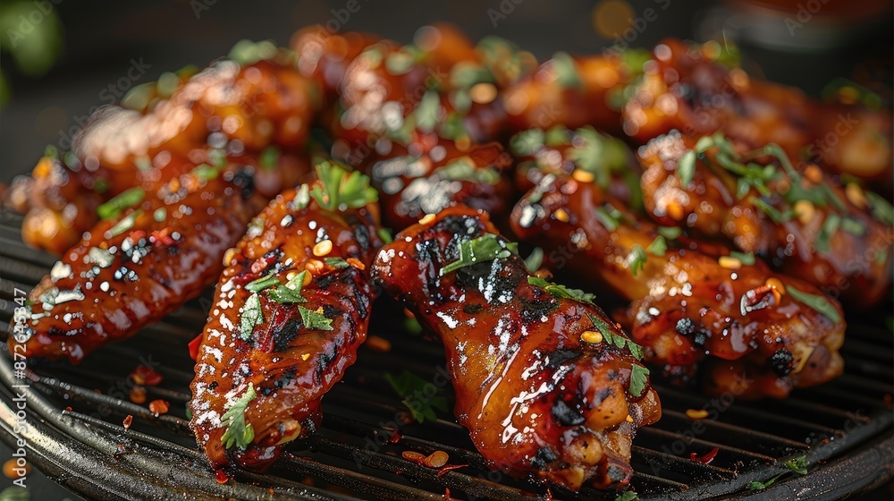 Chicken wings Barbeque. Generative AI.. Chicken wings Barbeque. Generative AI..