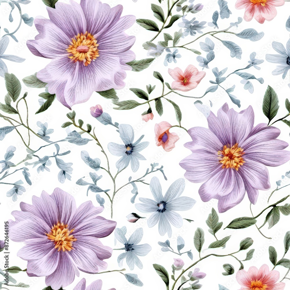 an ai generated image, Floral daisy pattern for nail art design an ai generated image, Floral daisy pattern for nail art design