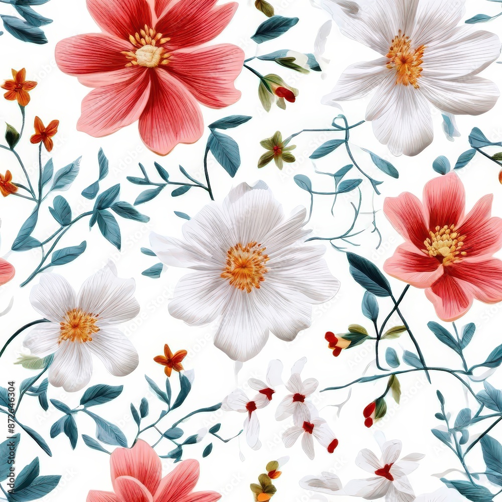 an ai generated image, Floral daisy pattern for nail art design an ai generated image, Floral daisy pattern for nail art design