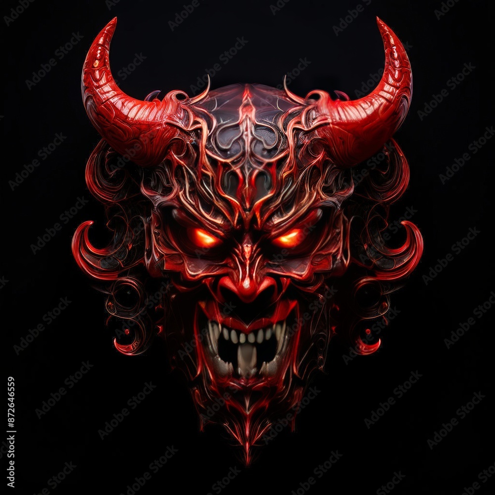 Fototapeta premium an ai generated image, Oni demon mask isolated