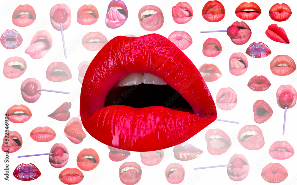 Lips and mouth. Red lip background. Female lips. Lips and mouth. Red lip background. Female lips.