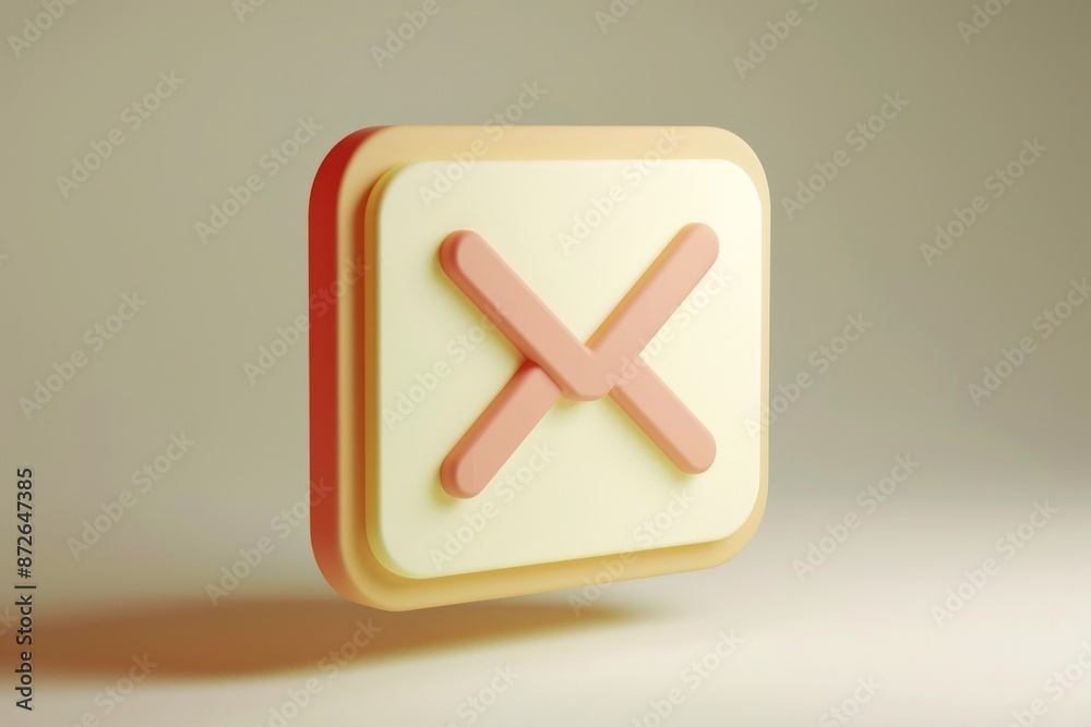 Email icon for contact, communication, and messages, 3D rendering