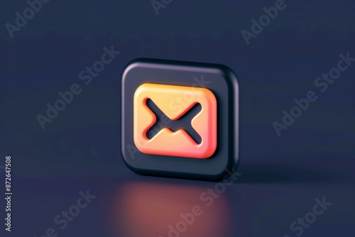 Email icon for contact, communication, and messages, 3D rendering